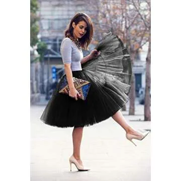 BABYONLINE Black Tutu Skirt for Women Beetlejuice Costume