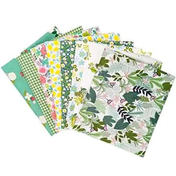 ZGXY Fabric, 8 pcs/lot Fat Quarter Fabric Bundles 100% Cotton 19.69" x 19.69" (50cm x 50cm) Quilting Cotton Craft Fabric Pre-Cut Squares Sheets for Patchwork Sewing Quilting Crafting, Floral Pattern.