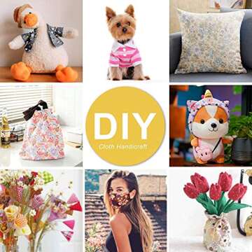 ZGXY Fabric, 8 pcs/lot Fat Quarter Fabric Bundles 100% Cotton 19.69" x 19.69" (50cm x 50cm) Quilting Cotton Craft Fabric Pre-Cut Squares Sheets for Patchwork Sewing Quilting Crafting, Floral Pattern.