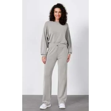 ODODOS Women's Modal Soft Wide Leg Pants with Pockets Adjustable Shockcord High Waist Casual Lounge ...