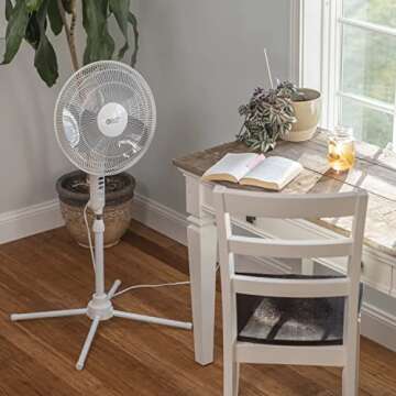 Comfort Zone Stand Fan, 16 inch Pedestal Fan for Bedroom, 3 Speed Floor Fan, 90 Degree Oscillation, ...