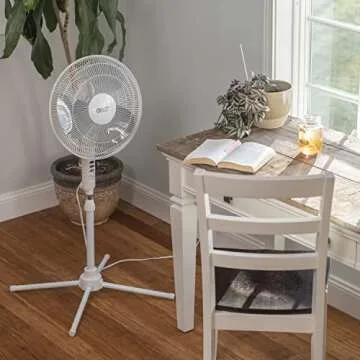 Comfort Zone Stand Fan, 16 inch Pedestal Fan for Bedroom, 3 Speed Floor Fan, 90 Degree Oscillation, ...