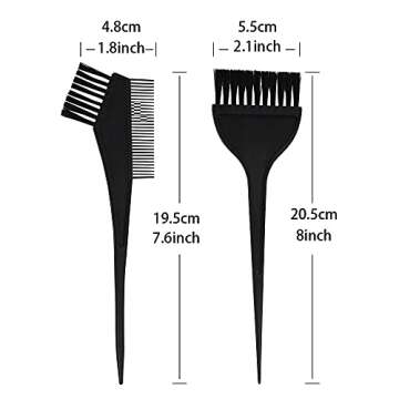 YANTAISIYU 3 Pcs Salon Hair Dyeing Kit Tools Hair Color Mixing Bowl Tinting Brush and Angled Comb fo...