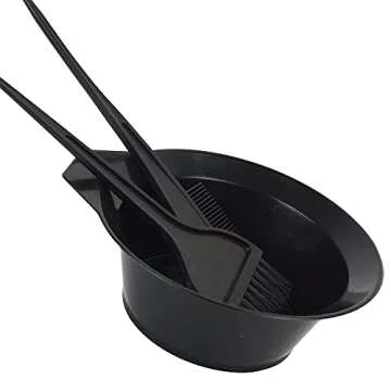 YANTAISIYU 3 Pcs Salon Hair Dyeing Kit Tools Hair Color Mixing Bowl Tinting Brush and Angled Comb for Hair Coloring