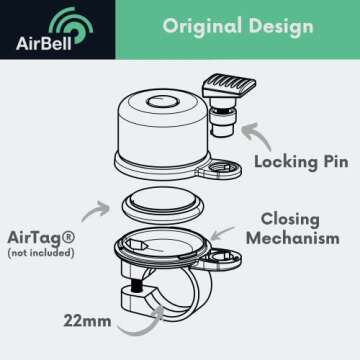 AirBell Bicycle Bell with Apple AirTag Compatibility