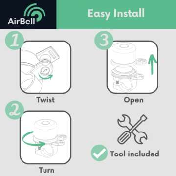 AirBell Bicycle Bell with Apple AirTag Compatibility