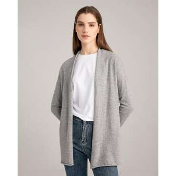 State Cashmere Lightweight Mid-Thigh Cashmere Cardigan 100% Pure Cashmere Sweater Cashmere Wraps for...