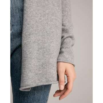 State Cashmere Lightweight Mid-Thigh Cashmere Cardigan 100% Pure Cashmere Sweater Cashmere Wraps for Women (Pale Charcoal, Medium)