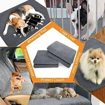 Reusable Pee Pads for Dogs, 24x48 4 Pack Washable Puppy Pads, Absorb Dog Mats Non-Slip Puppy Training Pads for Whelping, Potty, Training, Playpen, Crate