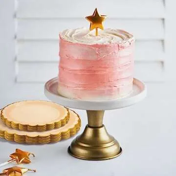 Tanlade Baby Pink Scalloped Disposable Plates - 100 Pcs