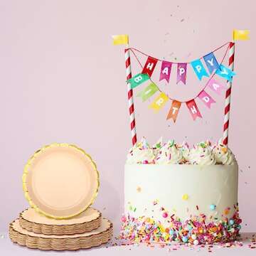 Tanlade Baby Pink Scalloped Disposable Plates - 100 Pcs