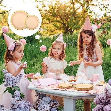 Tanlade Baby Pink Scalloped Disposable Plates - 100 Pcs