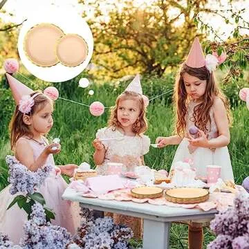 Tanlade Baby Pink Scalloped Disposable Plates - 100 Pcs