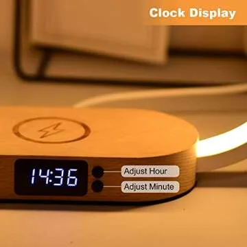 Donewin Bedside Lamp with Wireless Charger and Touch Control