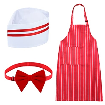 Keymall Waiter Costume Kit - 3-Piece Soda Jerk Ensemble for Vintage Events