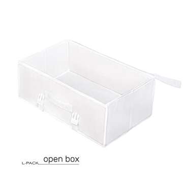 LPack Wedding Dress Storage Box - Bridal Gown Storage Bin and Preservation Box - Underbed Storage Bag Container For Clothes With Acid Free Tissue Paper (Medium, White)