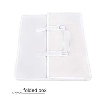 LPack Wedding Dress Storage Box - Bridal Gown Storage Bin and Preservation Box - Underbed Storage Bag Container For Clothes With Acid Free Tissue Paper (Medium, White)