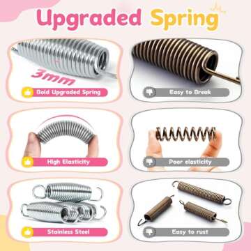 BCAN 36'' Mini Folding Ages 2 to 5 Toddler Trampoline with Handle for Kids, Indoor/Garden Toddlers Trampoline with Super Safe Cover for Toddlers, Pink