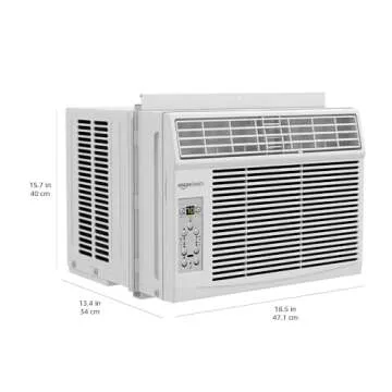 Amazon Basics Window Air Conditioner, 6000 BTU, Cools up to 250 Sq. Ft., White AC Unit, Remote Control