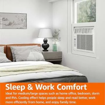 Amazon Basics Window Air Conditioner, 6000 BTU, Cools up to 250 Sq. Ft., White AC Unit, Remote Control