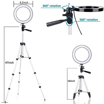B-Land 6.2" Ring Light with Tripod Stand for Makeup