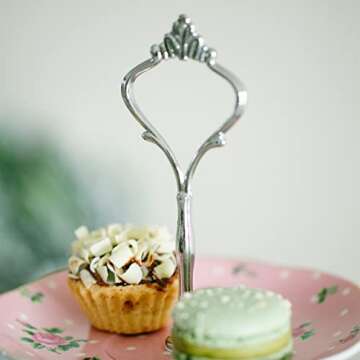 Brew To A Tea 3-Tier Porcelain Dessert Stand, Pink, 12"