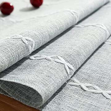Chassic Rustic Farmhouse Linen Table Runner 72" Long