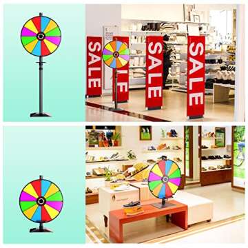 24" Prize Wheel - Dual Use Tabletop or Height Adjustable Floor Stand Heavy Duty Spinner Wheel of For...