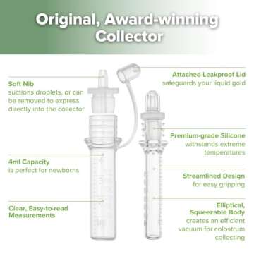 Haakaa Silicone Colostrum Collectors Set with Clear PP Storage Case 4 ml, 6 PK