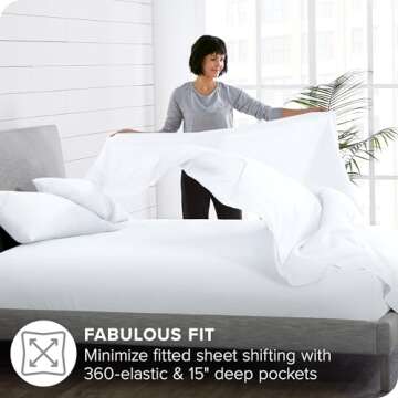 Ivy Union Twin Extra Long Sheet Set - Breathable & Cooling Sheets - Extra Soft, Easy-Fit Bed Sheets - Deep Pockets - Bedding Sheets & Pillowcases (Twin XL, White)