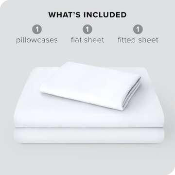 Ivy Union Twin Extra Long Sheet Set - Breathable & Cooling Sheets - Extra Soft, Easy-Fit Bed Sheets - Deep Pockets - Bedding Sheets & Pillowcases (Twin XL, White)