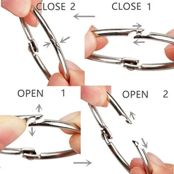 2 Inch Book Binder Rings 20 Pack Nickel Plated for Organizing