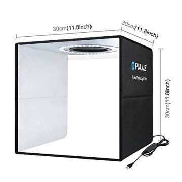 PULUZ 12''×12'' Portable Photography Light Box,Dimmable Photo Studio Light Box with 112 High CRI LE...