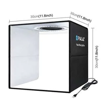 PULUZ 12''×12'' Portable Photography Light Box,Dimmable Photo Studio Light Box with 112 High CRI LE...