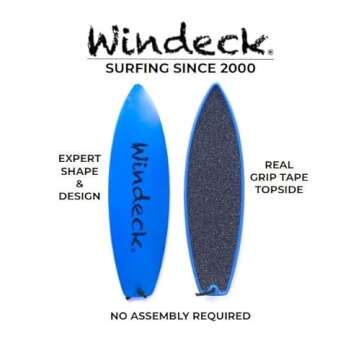 Windeck Finger Surfboard - Rad Fingerboard Toy - Surf The Wind - Mini Board for Kids and Surfers Looking to Hone Their Surfer Skills (Blue Bomber)