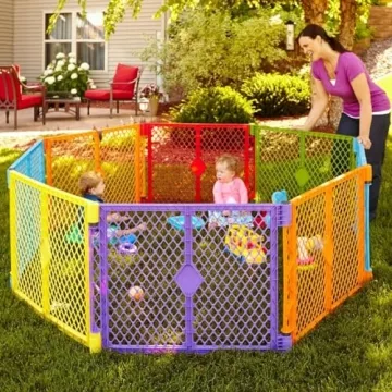 North States Superyard Colorplay 8-Panel Baby Playpen Safe Spacious