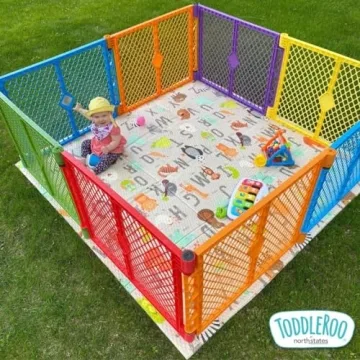 North States Superyard Colorplay 8-Panel Baby Playpen Safe Spacious