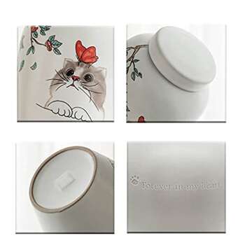 Qiulofen cat urn cat Souvenir Animal urn pet cat urn pet Cremation urn Sealed jar Ceramic Medium cat urn