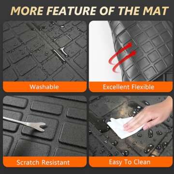 powoq Trunk Mat Compatible with 2011-2021 Jeep Grand Cherokee 2022 2023 Grand Cherokee WK Cargo Mat Cargo Liner Replacement for Jeep Grand Cherokee Accessories (Fit Grand Cherokee, Rear Trunk Mat)