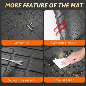 powoq Trunk Mat Compatible with 2011-2021 Jeep Grand Cherokee 2022 2023 Grand Cherokee WK Cargo Mat Cargo Liner Replacement for Jeep Grand Cherokee Accessories (Fit Grand Cherokee, Rear Trunk Mat)