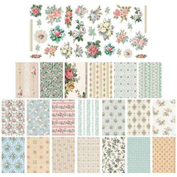 Tim Holtz Worn Wallpaper Decorative Paper Set for Crafting