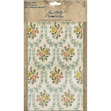 Tim Holtz Worn Wallpaper Decorative Paper Set for Crafting
