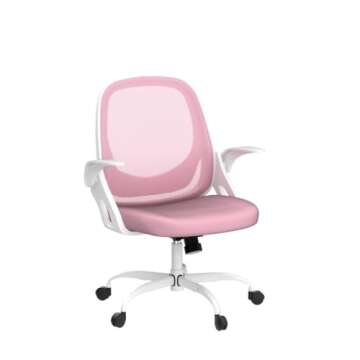 Home Office Chair Work Desk Chair Comfort Ergonomic Swivel Computer Chair, Breathable Mesh Desk Chair, Lumbar Support Task Chair with Wheels and Flip-up Arms and Adjustable Height