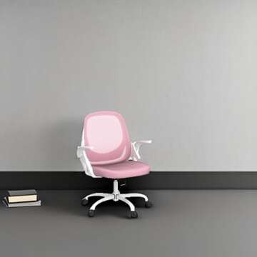 Home Office Chair Work Desk Chair Comfort Ergonomic Swivel Computer Chair, Breathable Mesh Desk Chair, Lumbar Support Task Chair with Wheels and Flip-up Arms and Adjustable Height