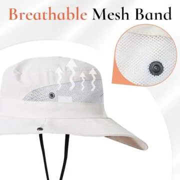 NPJY Ponytail Sun Hat UPF 50+ for Fishing and Beach