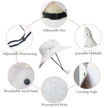 NPJY Ponytail Sun Hat UPF 50+ for Fishing and Beach