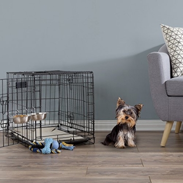 Set of 2 Hanging Stainless-Steel Dog Bowls for Crates