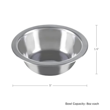 Set of 2 Hanging Stainless-Steel Dog Bowls for Crates