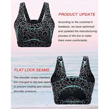 RUNNING GIRL High Impact Sports Bras for Women,Racerback Bra Workout Crop Tops for Women(WX2667 Leop...