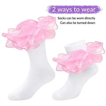 Witwot Girls Ruffle Socks for Toddler & Little Girls